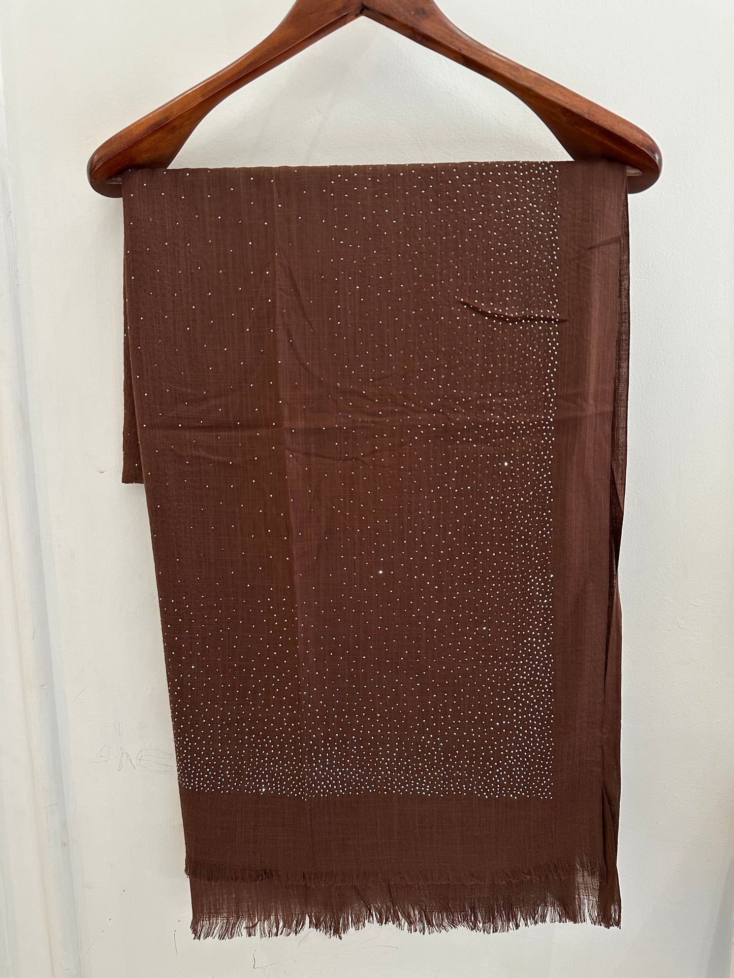 Chocolate Brown Stone Lawn Hijab