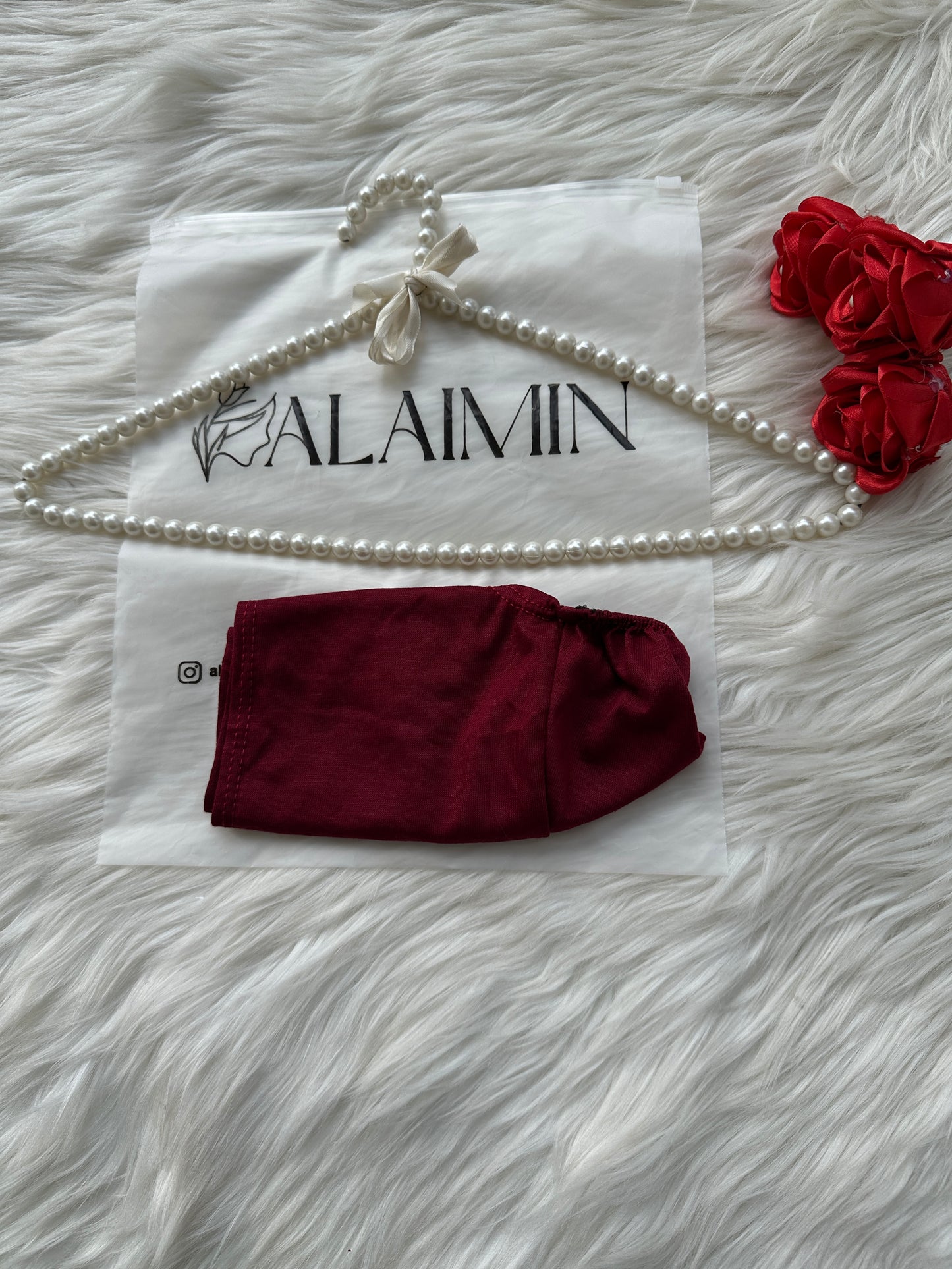 High-Quality Hijab Tie-Back Cap Maroon