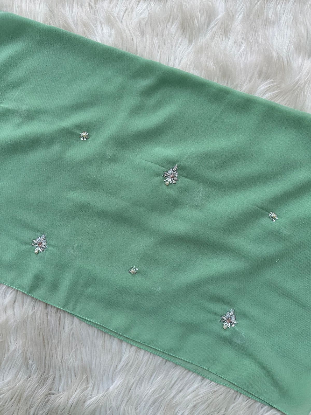 Gulbahar | Mint Green | Signature All-Over Floral Hijab
