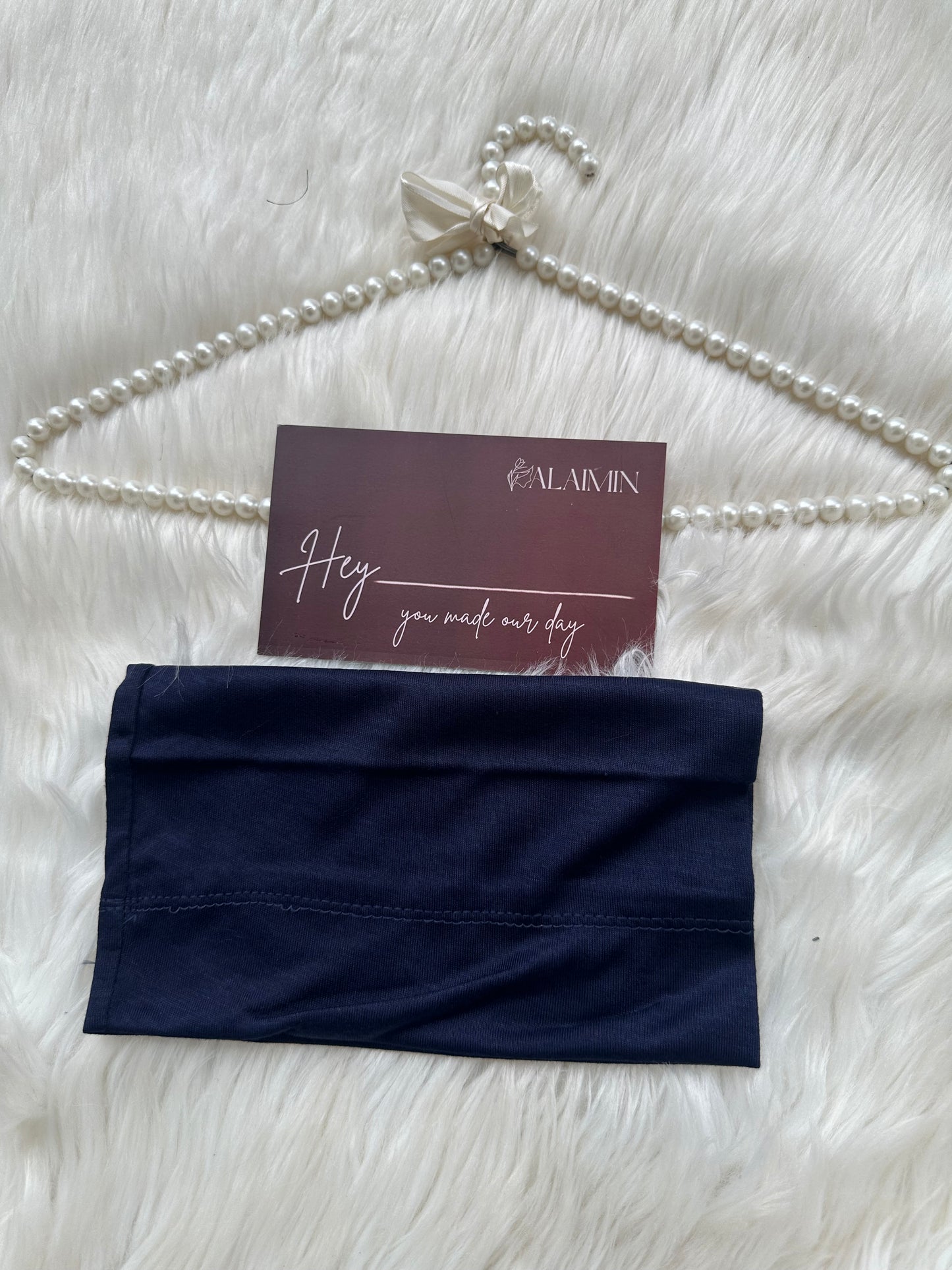 High-Quality Hijab Tube Cap Dark Blue