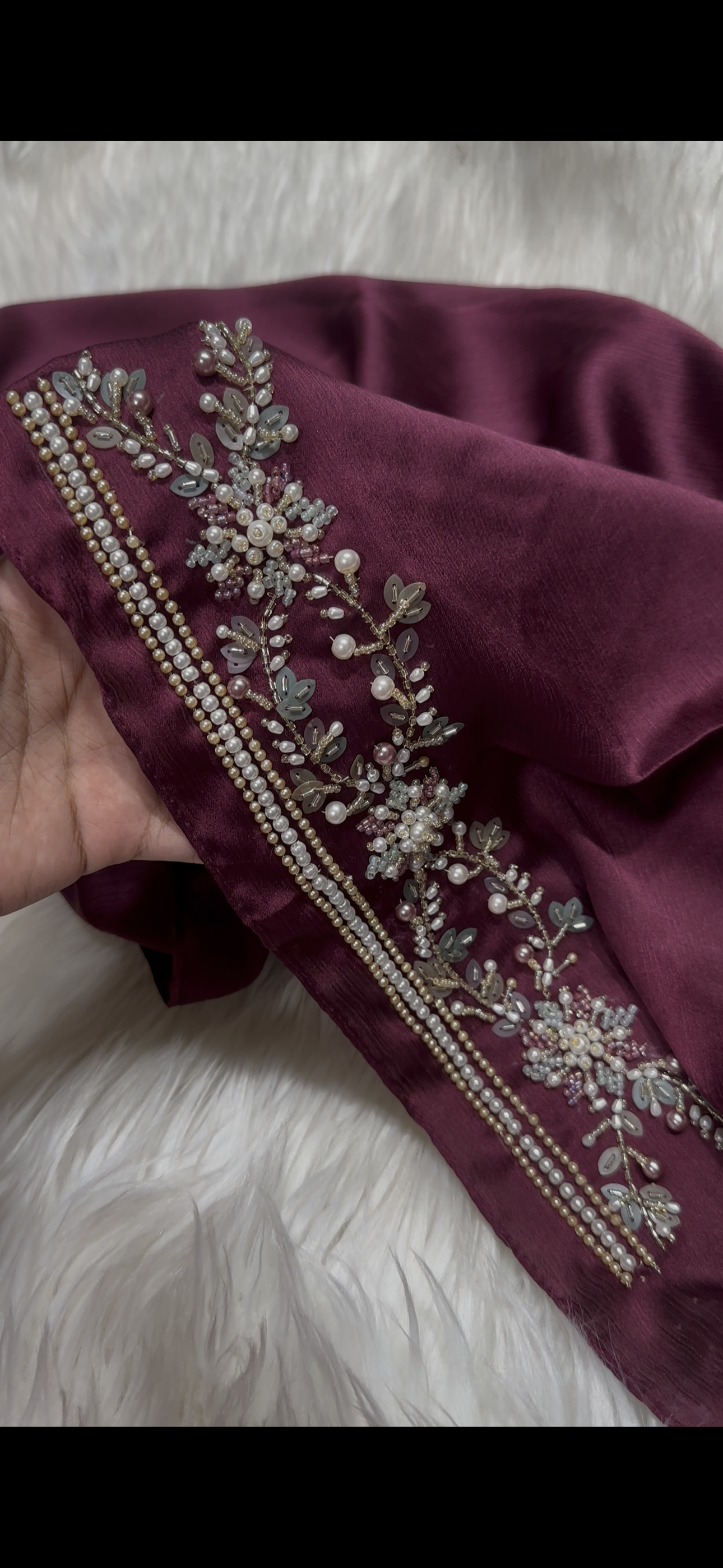 MEHR | FESTIVE HANDWORK MAGENTA HIJAB