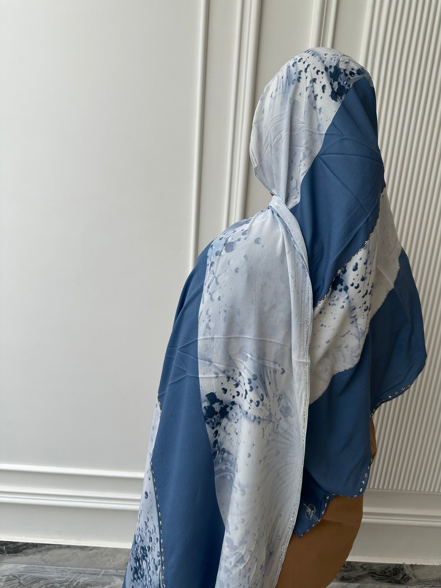 OCEAN BLUE | LUXE SOFT RHINESTONE TURKISH HIJAB