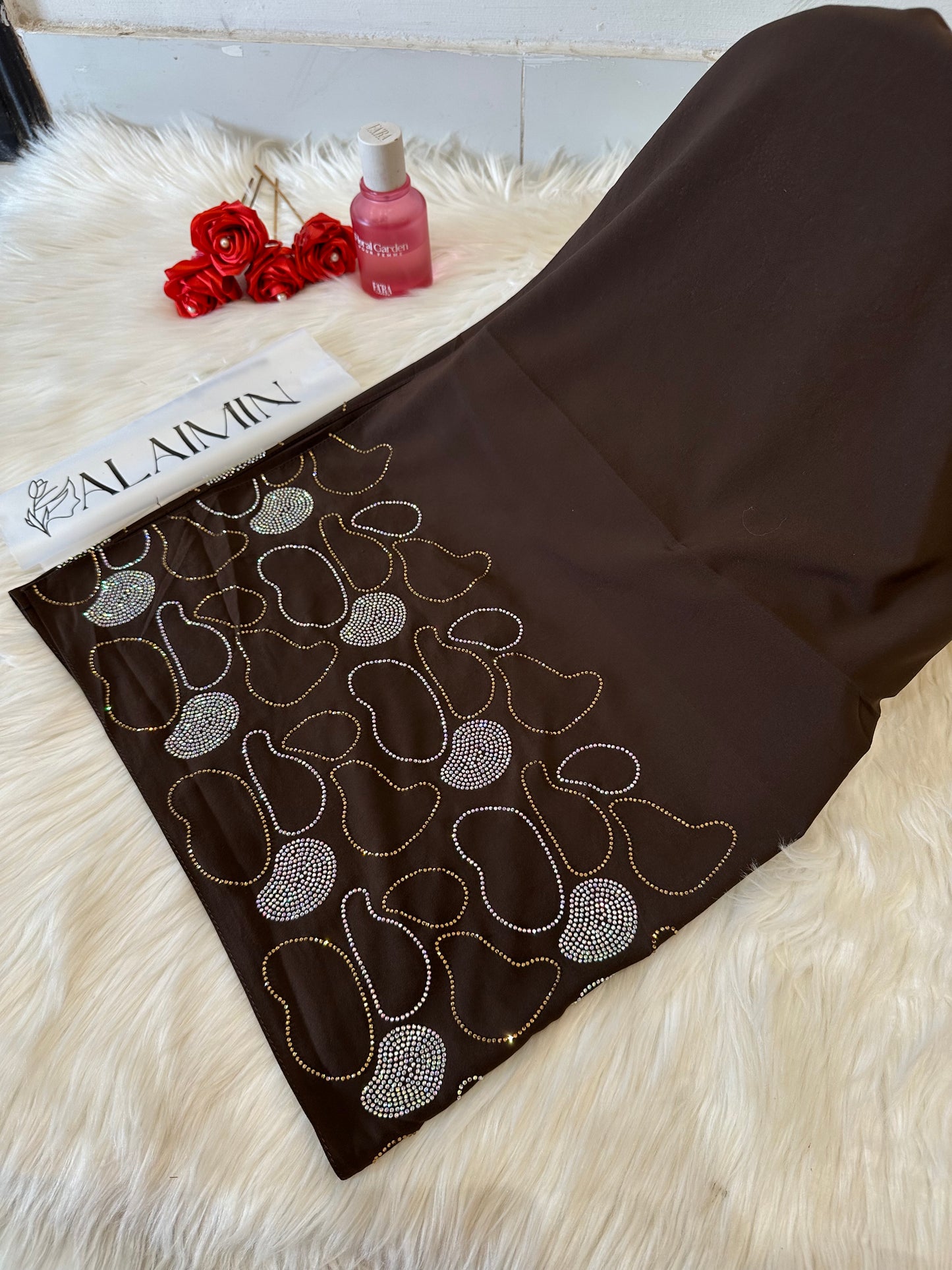 Mocha Brown Luxe Stone Hijab