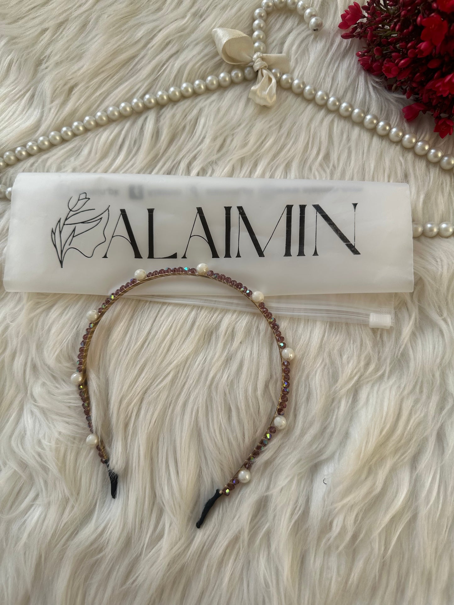 PEARL HEAD BAND| PINK
