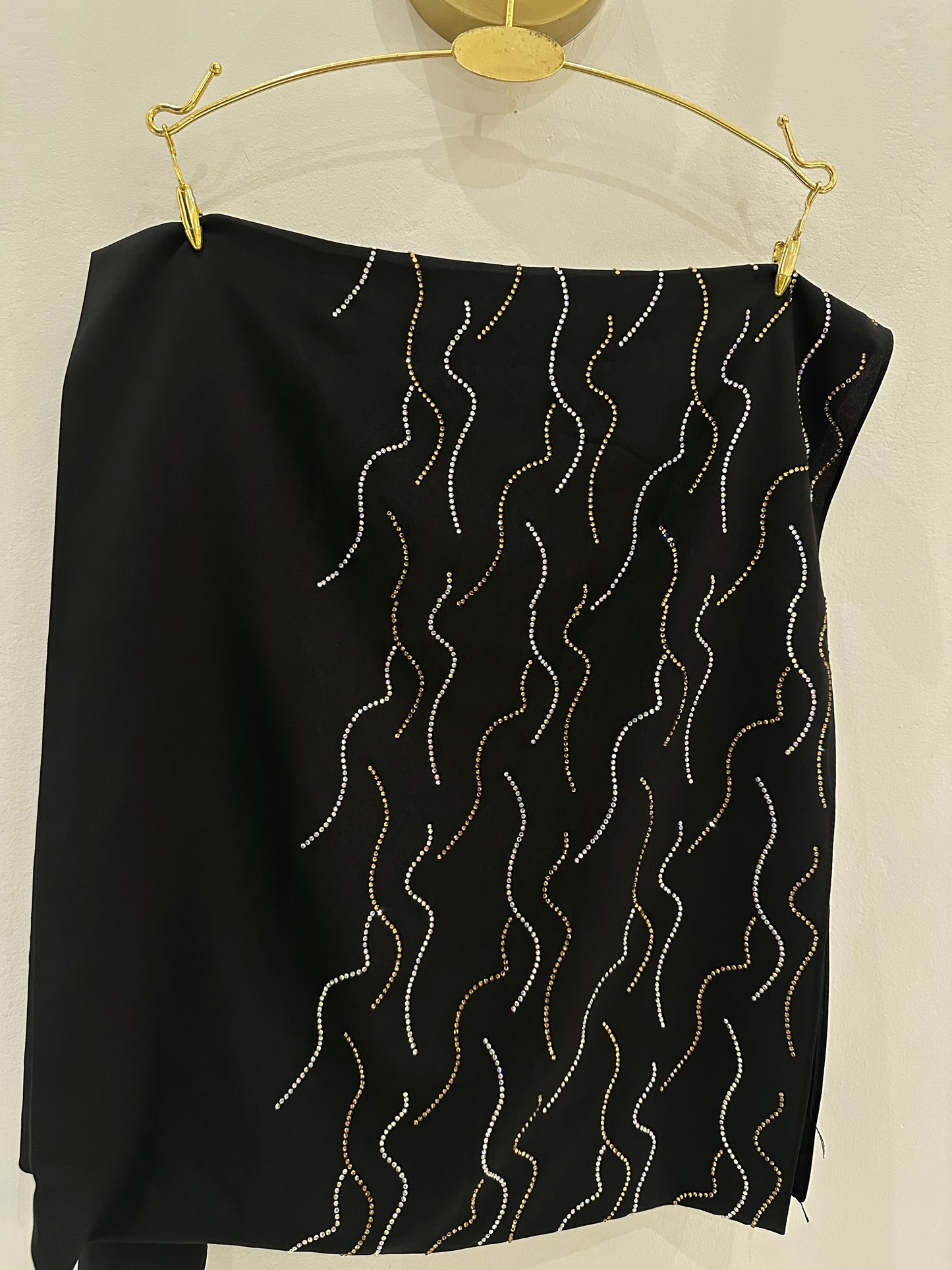 Classic Black Premium Fancy Stone Hijab