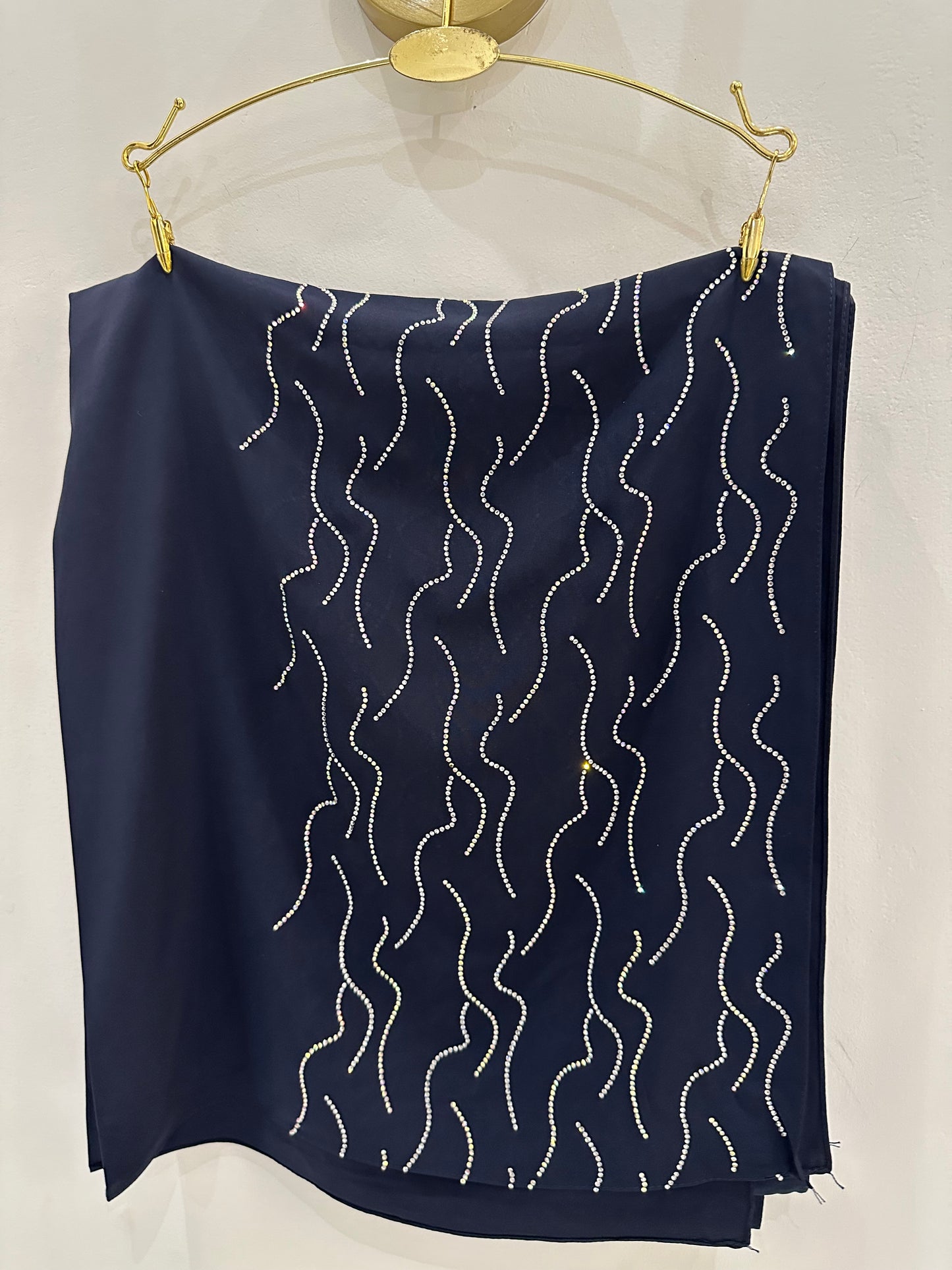 Midnight Blue Premium Fancy Stone Hijab
