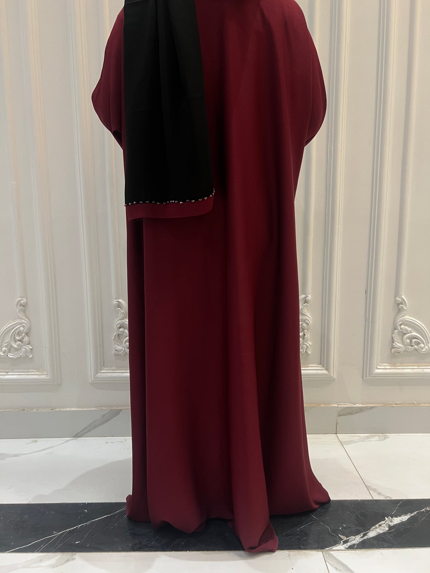 Nureya Hand Embellished Maroon Abaya