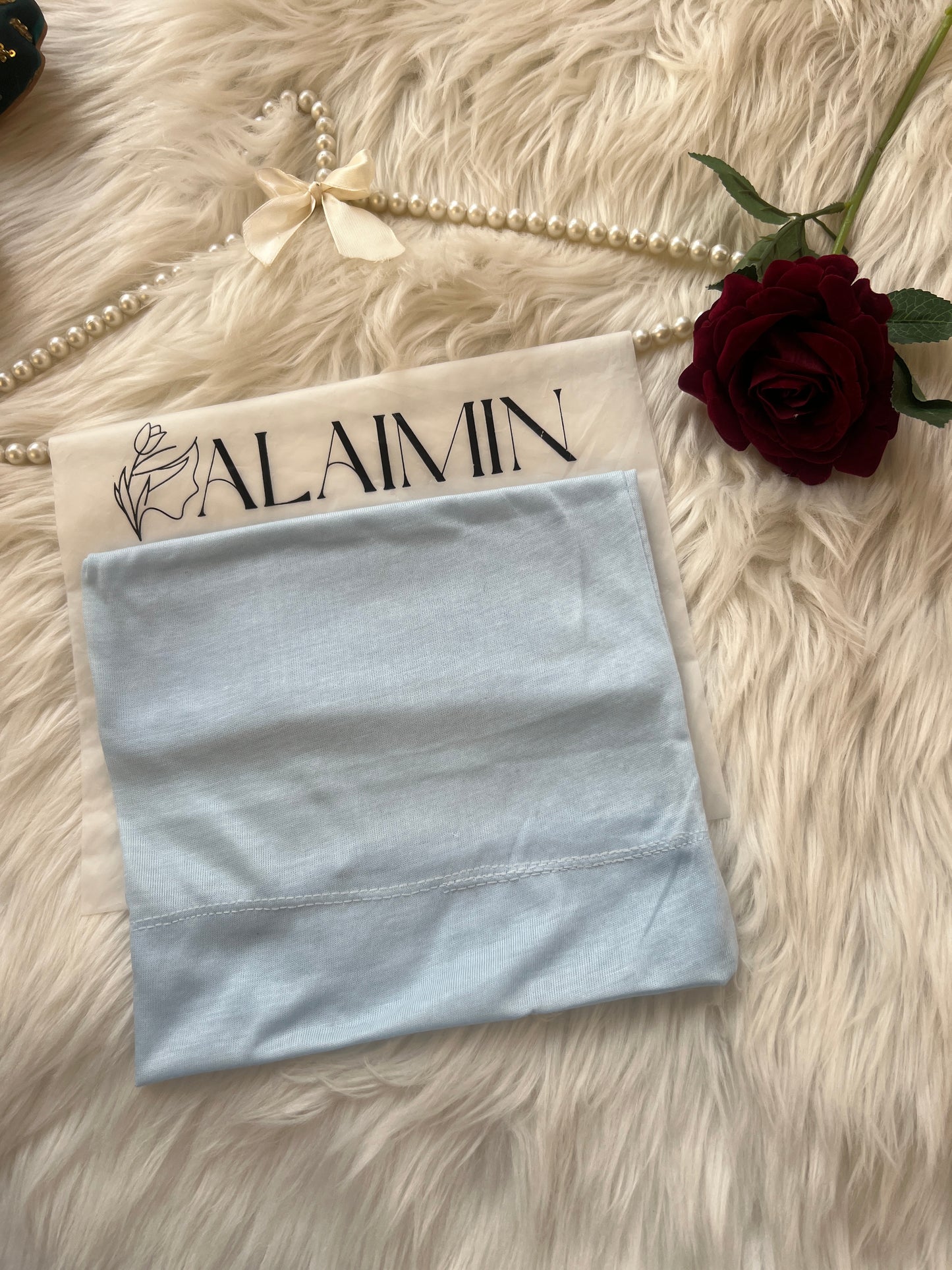 High-Quality Hijab Tube Cap Blue