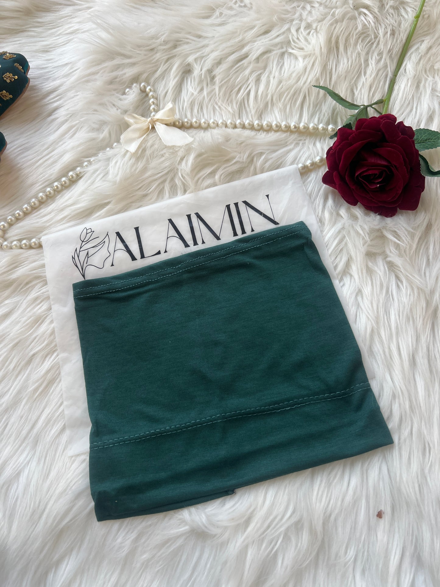 High-Quality Hijab Tube Cap Green