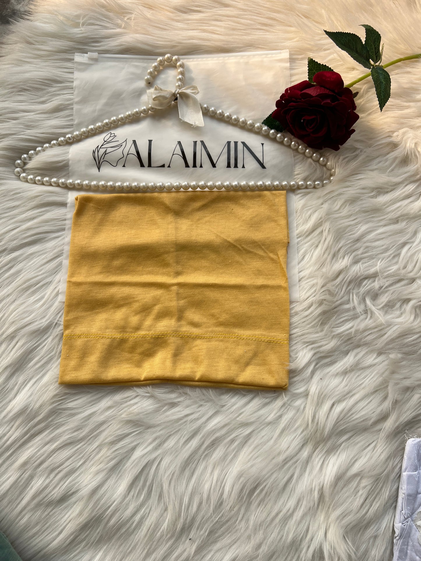 High-Quality Hijab Tube Cap Mustard Yellow