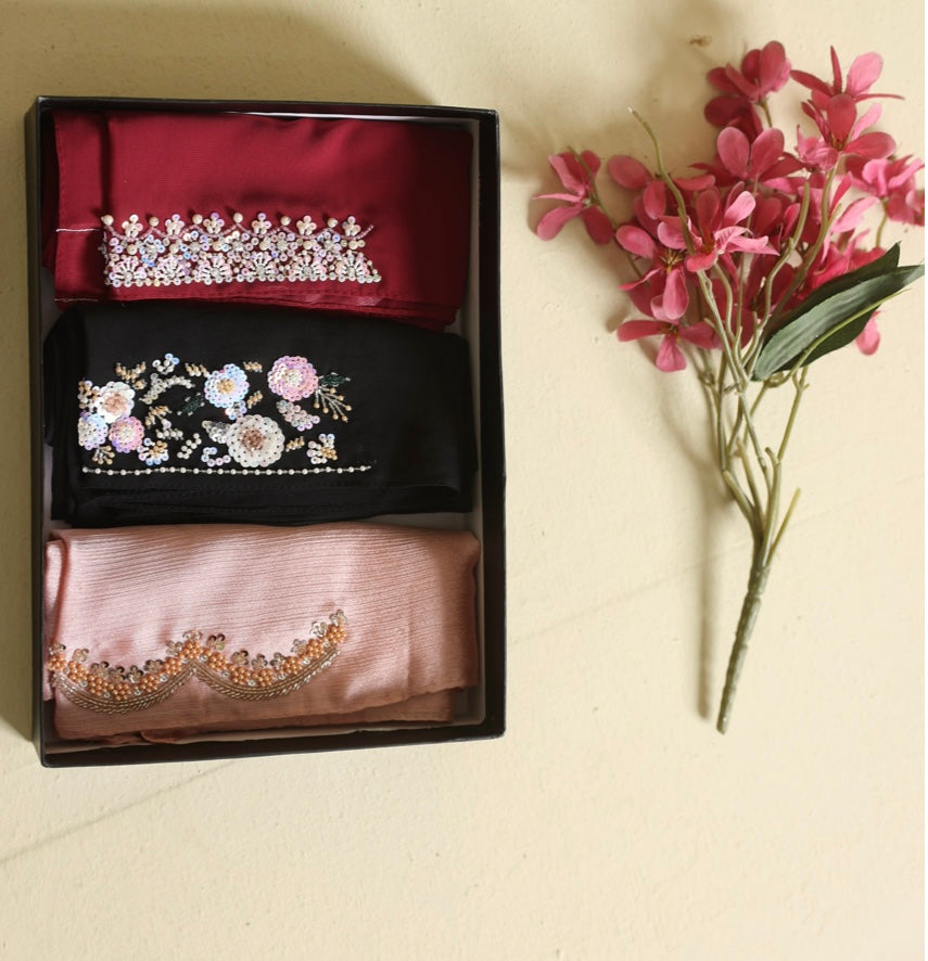 FESTIVE HIJAB GIFTING BUNDLE | NAZNEEN ELEGANCE TRIO