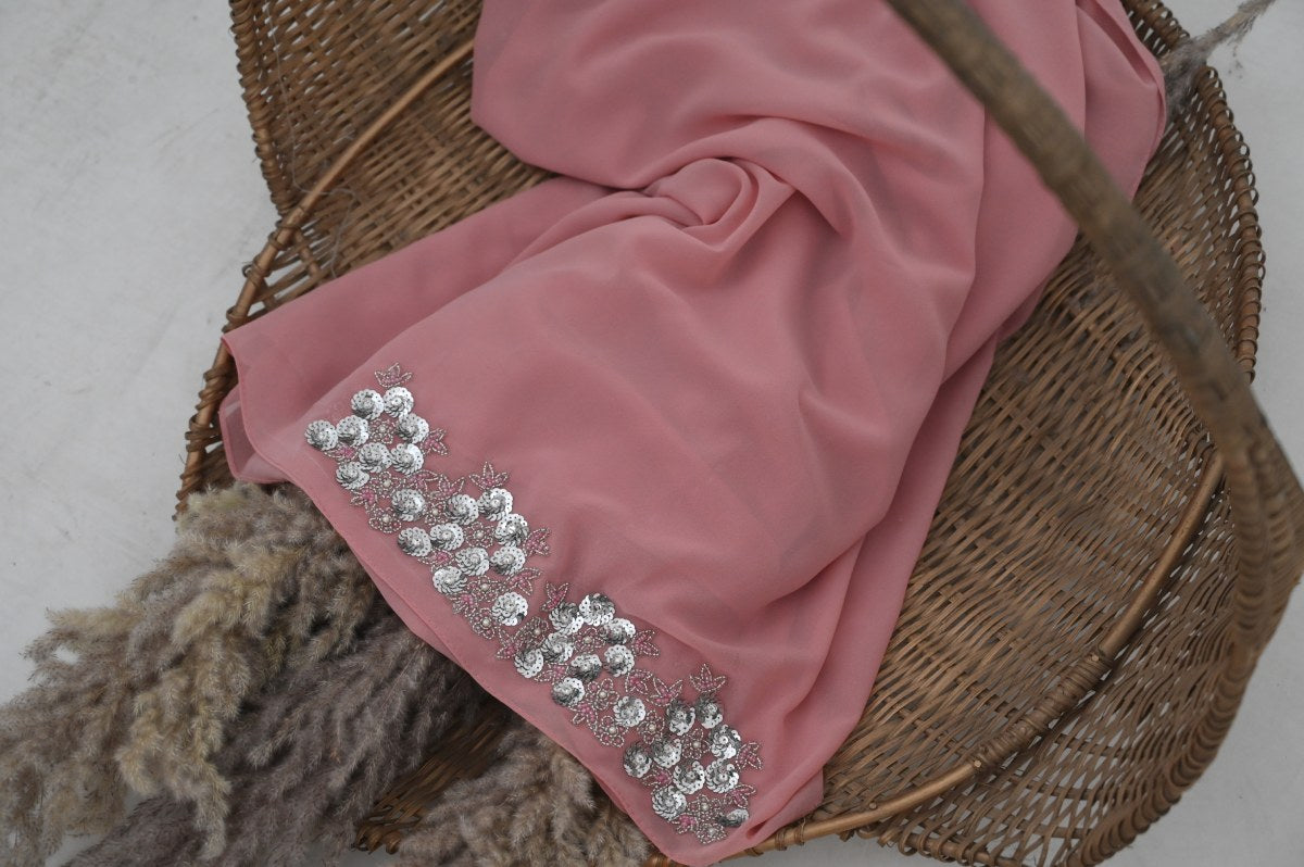 SHAGUN | FESTIVE HANDWORK LIGHT PINK HIJAB
