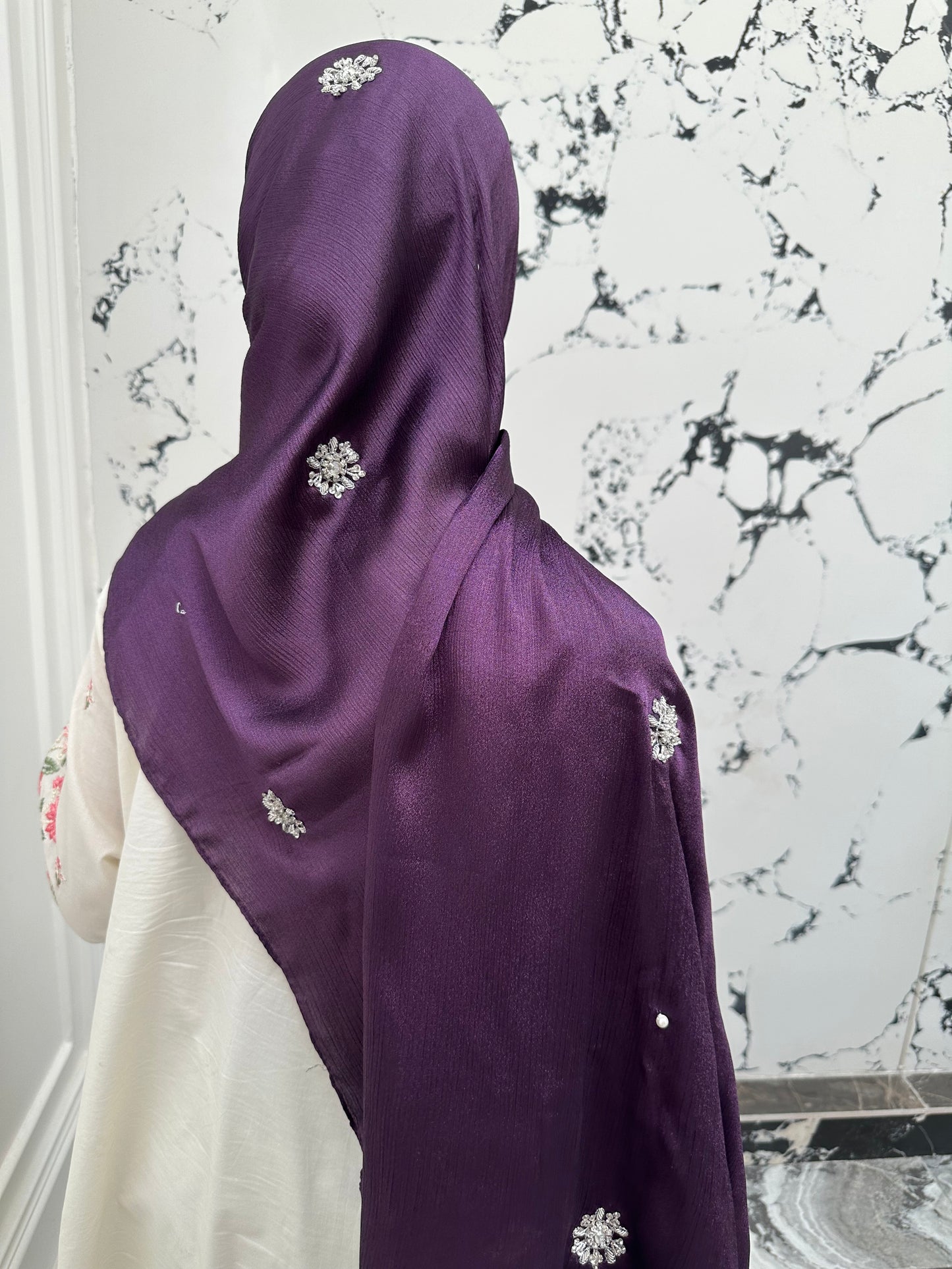 Bahar-e-Gul | Purple| Signature All-Over Floral Hijab