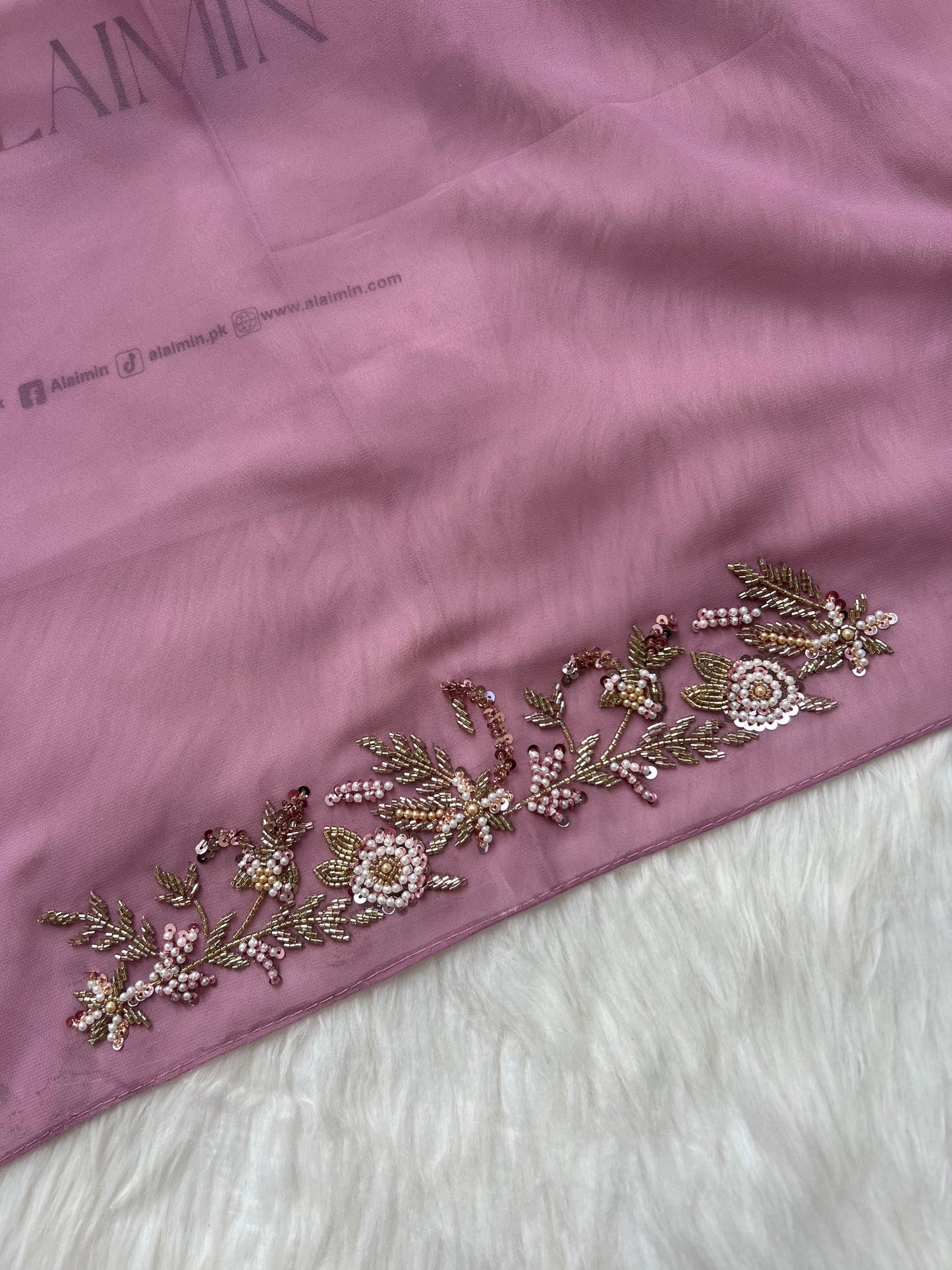 ZAREEN | FESTIVE PARTY WEAR LUXURY HANDWORK LILAC HIJAB