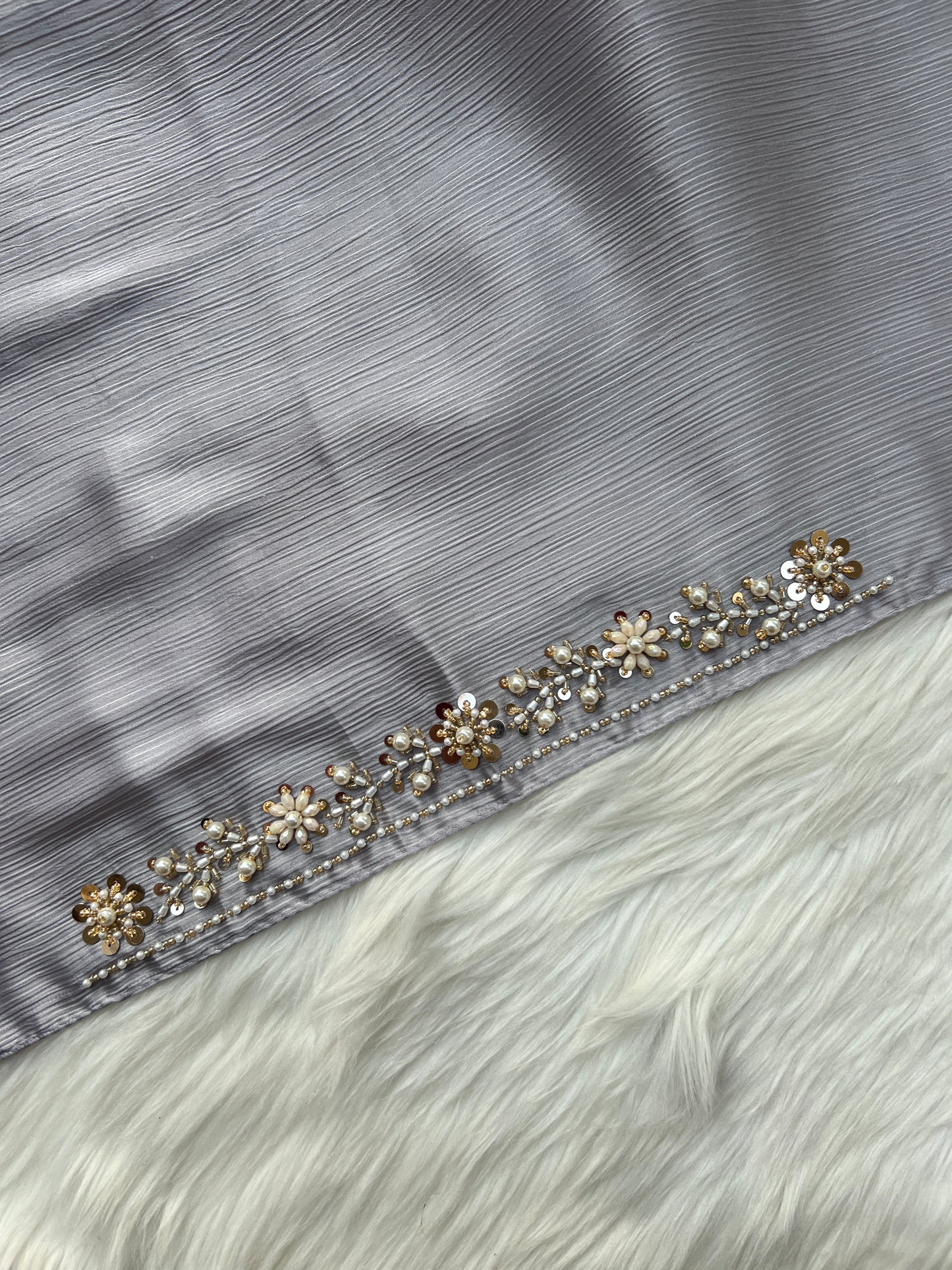 GULABO| FESTIVE PARTY WEAR LUXURY HANDWORK SILVER HIJAB