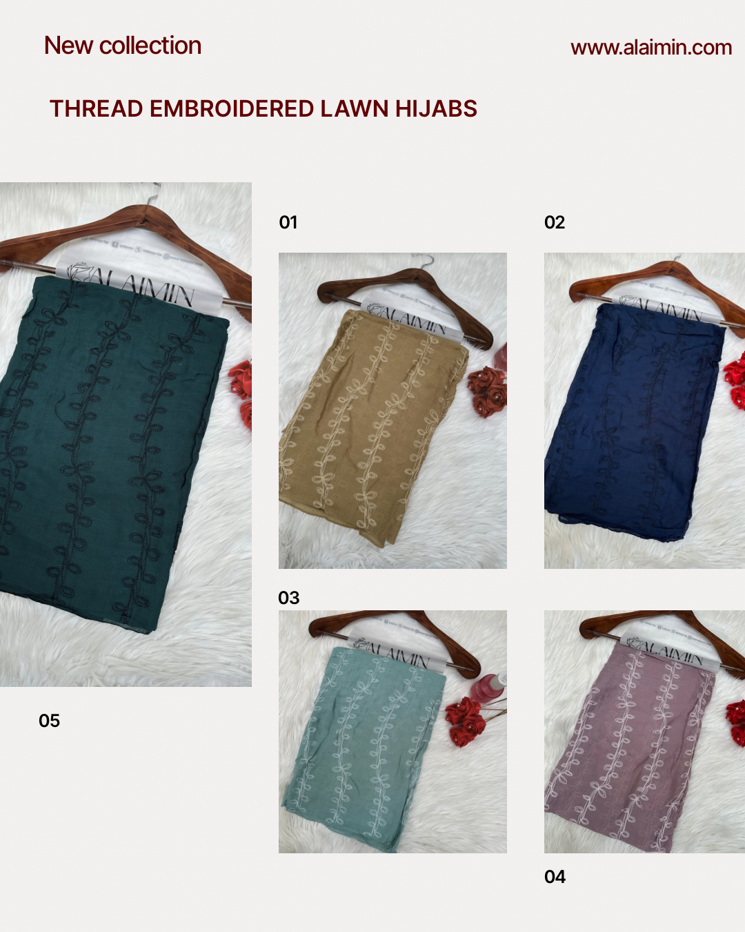 EMBROIDERED LAWN BREATHABLE HIJABS