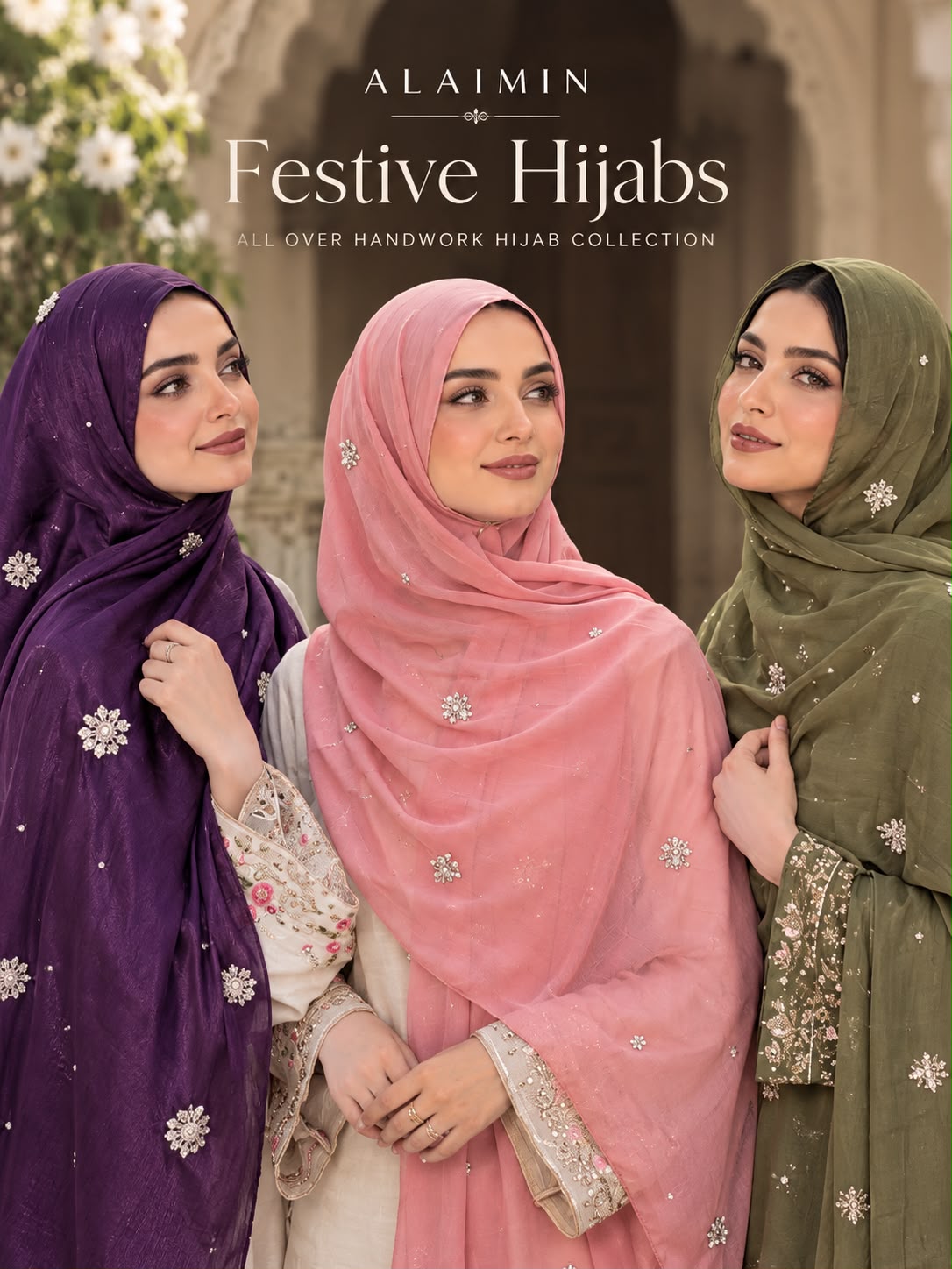 FLORAL ALL OVER EMBELLISHED HIJABS