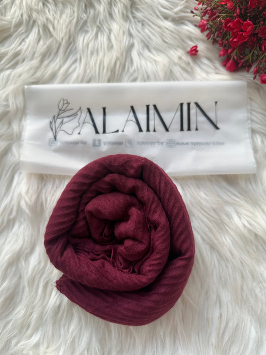 Maroon Cotton Crush Hijab