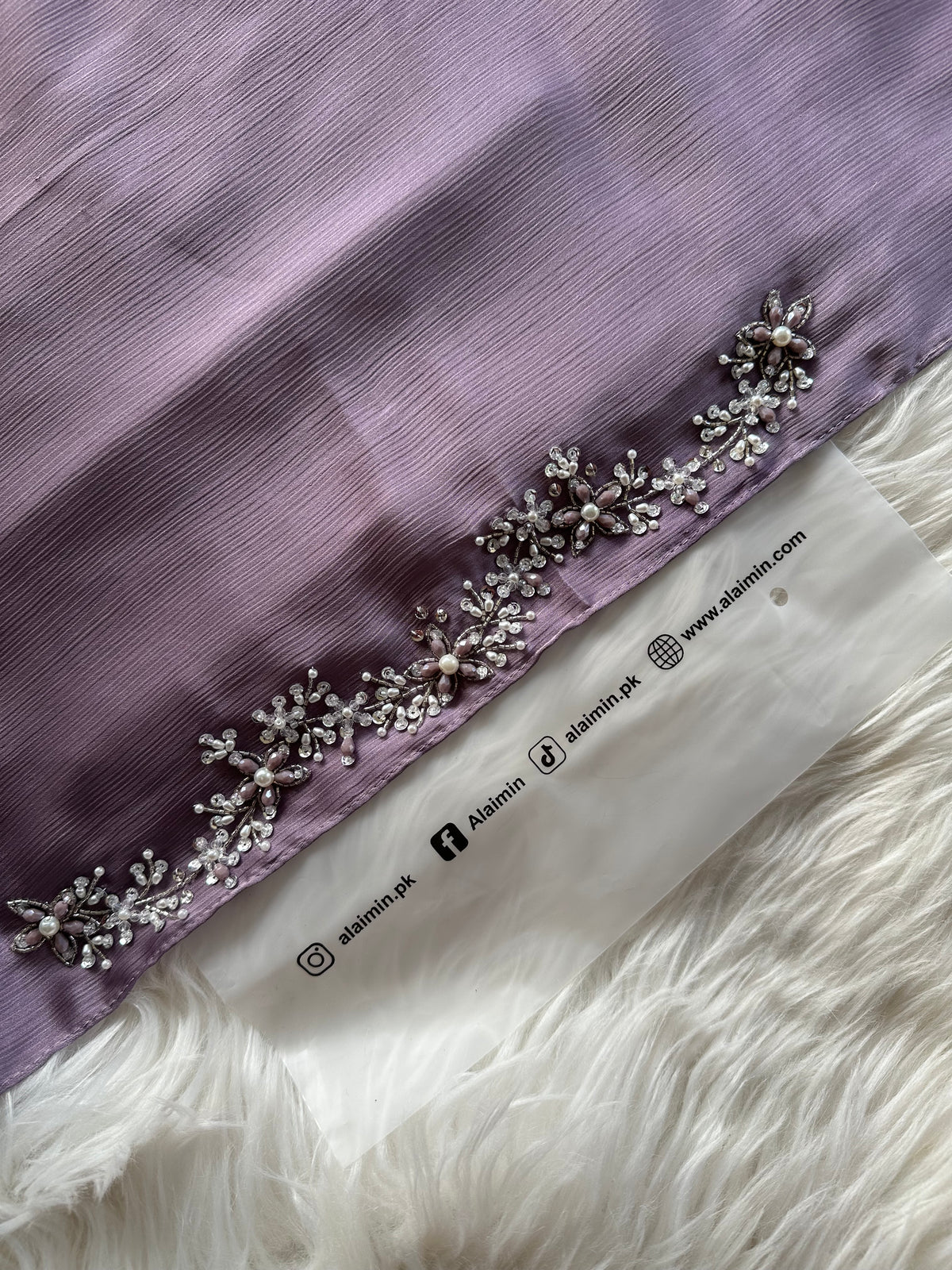 ELAF | FESTIVE PARTY WEAR LUXURY HANDWORK PURPLE HIJAB PARTY WEAR FOR WEDDINGS & EID