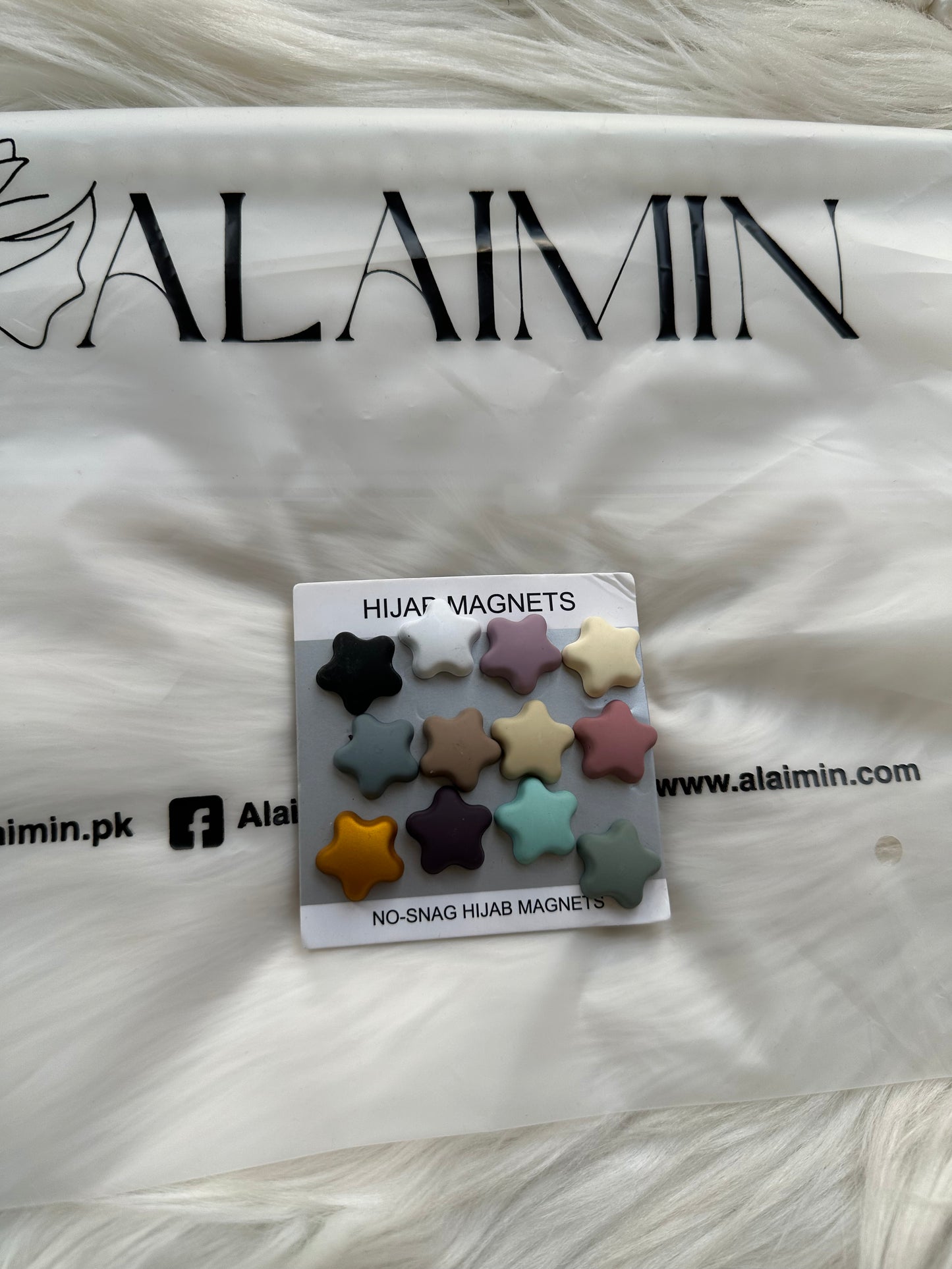 Premium Quality No Snag Hijab Magnets |Star Colorful