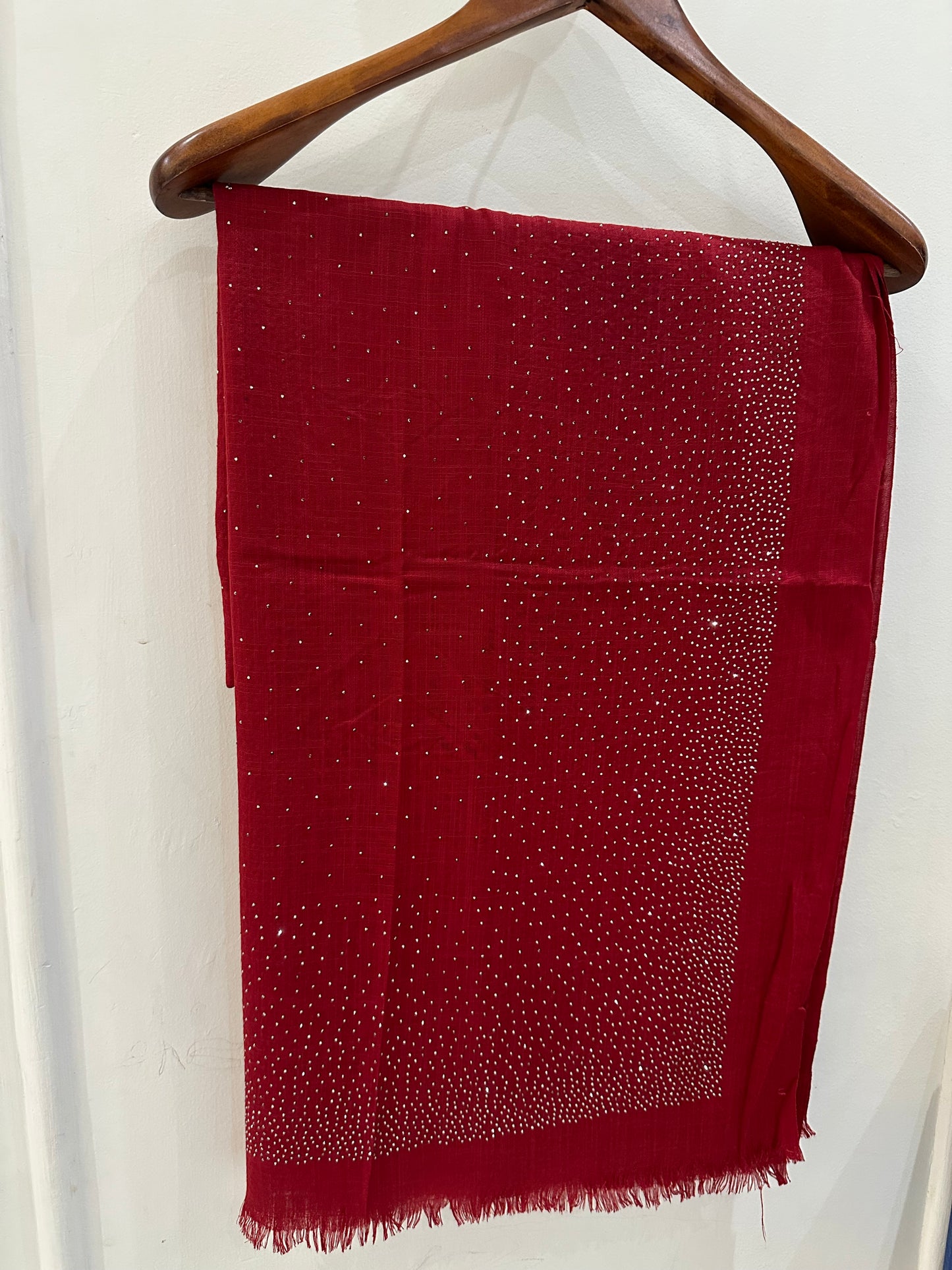 Ruby Red Stone Lawn Hijab