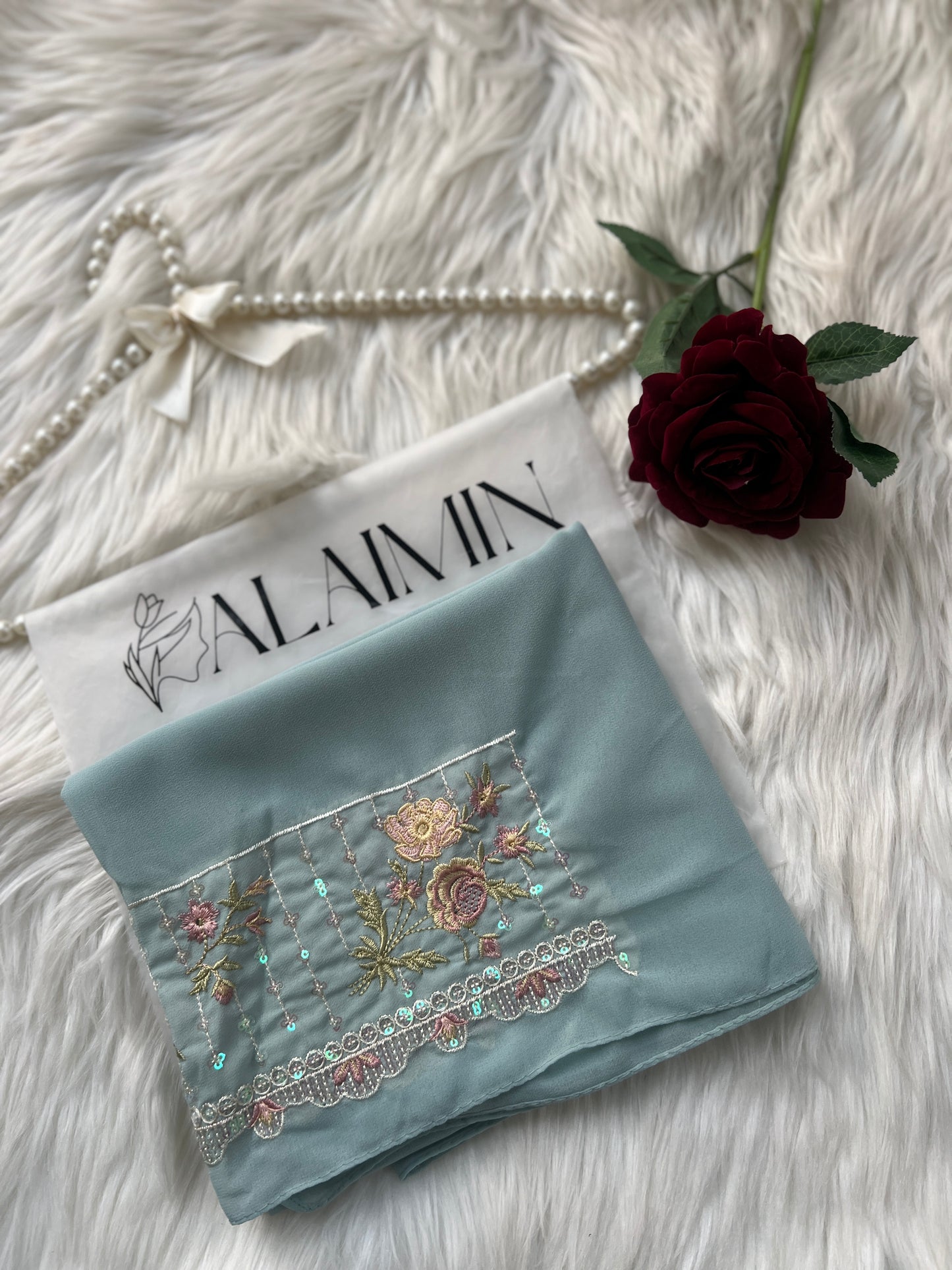 Thread Work Chiffon Hijab