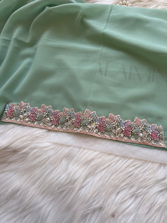 Luxury Lace-Detail Chiffon Hijab|