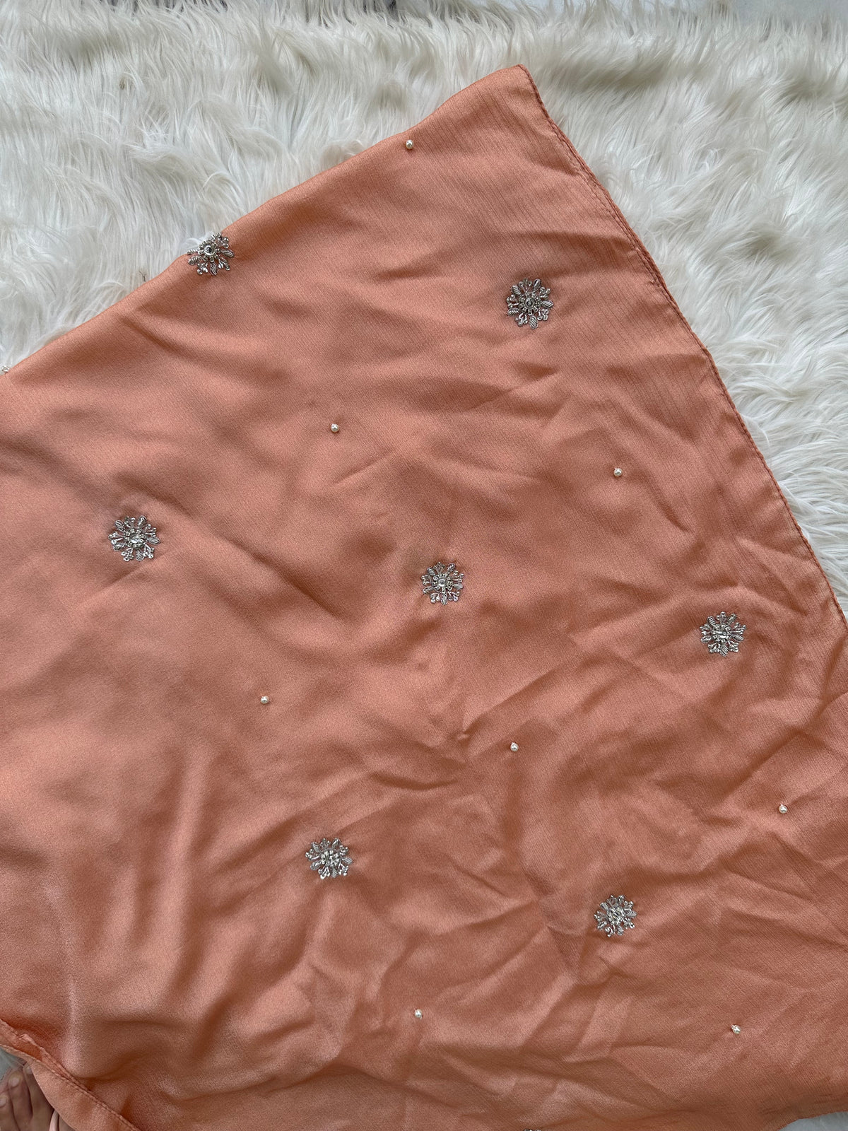 Bahar-e-Gul | Peach | Signature All-Over Floral Hijab