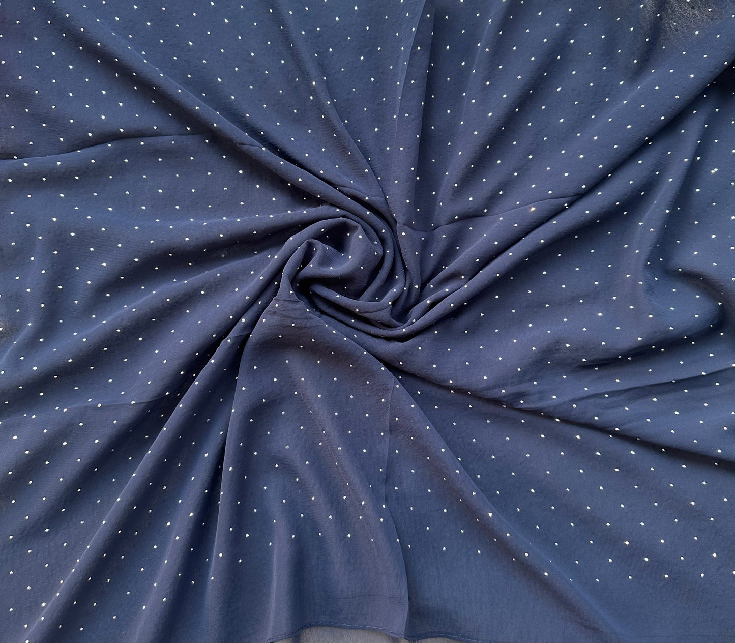 NAVY BLUE| RHINESTONE CHIFFON HIJAB