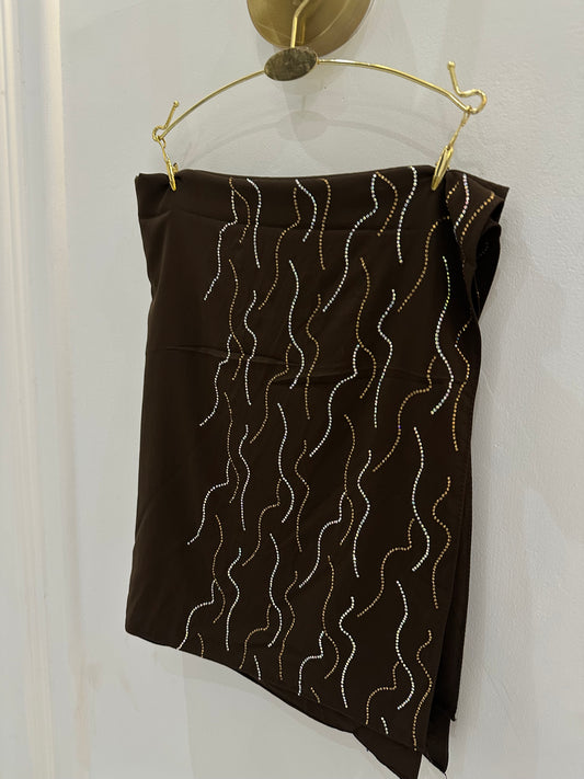 Mocha Brown Premium Fancy Stone Hijab