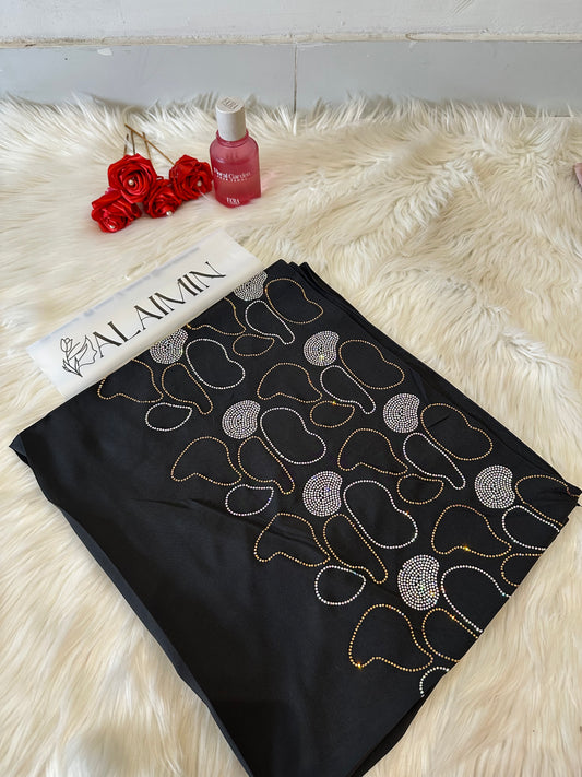 Classic Black Luxe Stone Hijab