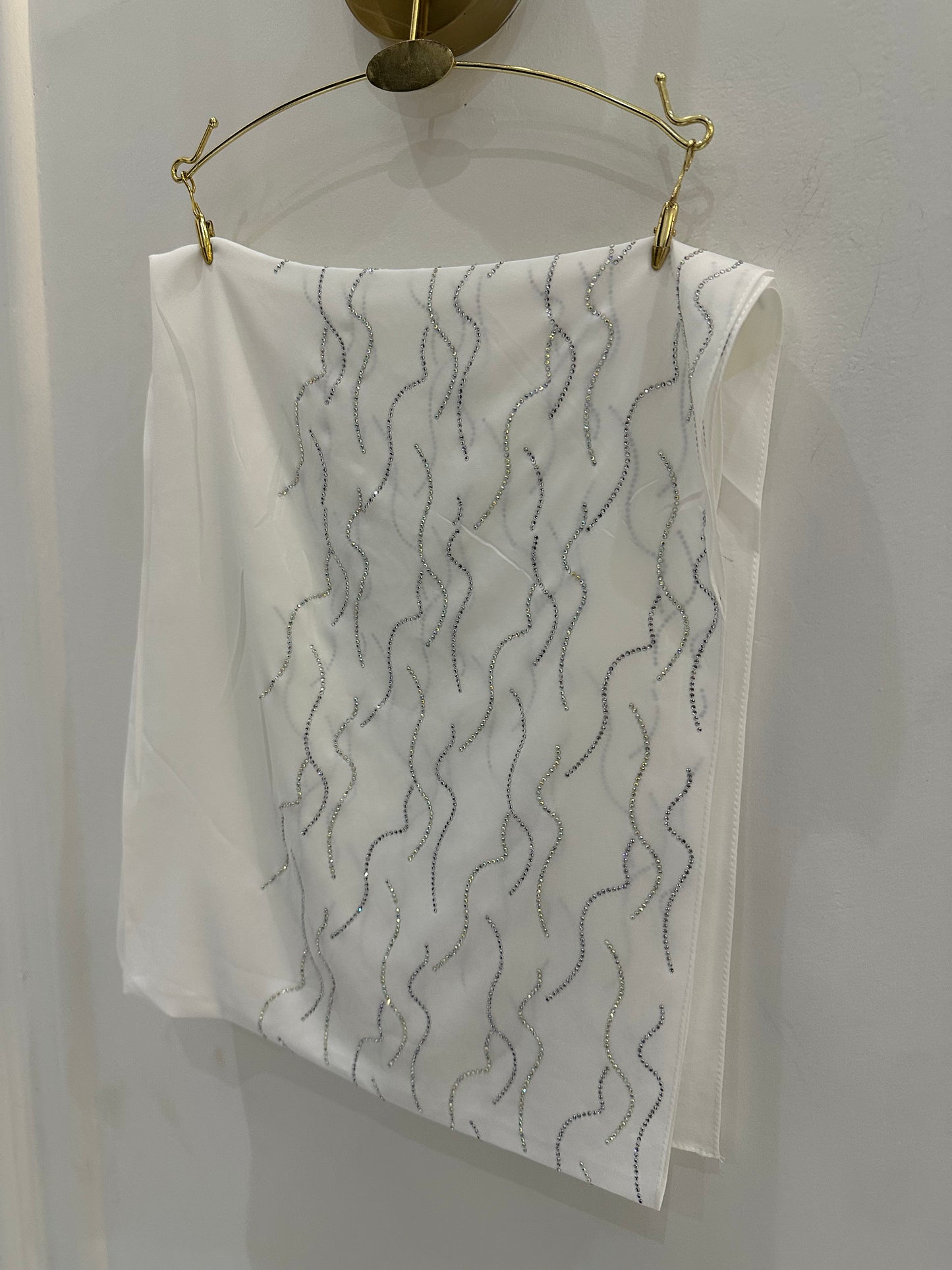 Pure White Premium Fancy Stone Hijab