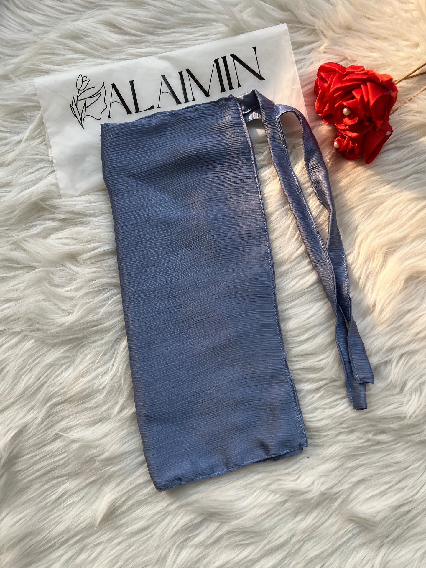 Silk Niqab | Ice blue grey