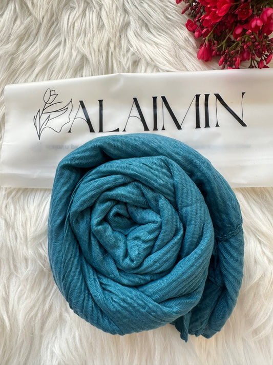 Zinc Mist Blue Cotton Crush Hijab