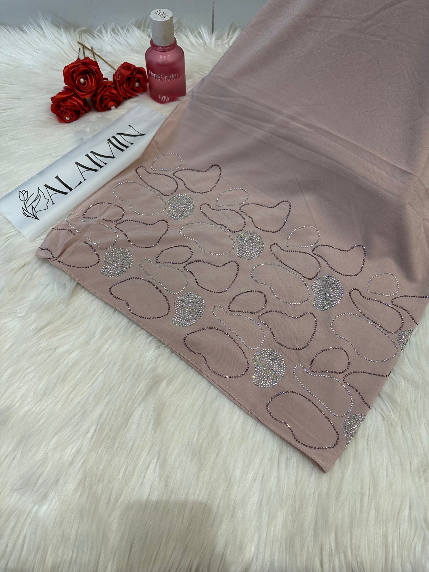 Rose Pink Luxe Stone Hijab