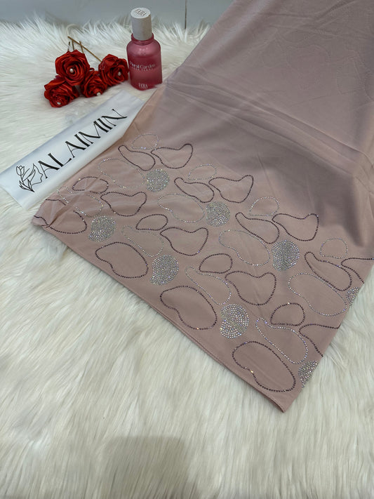 Rose Pink Luxe Stone Hijab