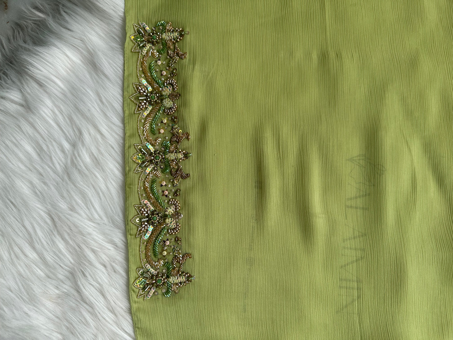 ZOYA | FESTIVE PARTY WEAR LUXURY HANDWORK GREEN HIJAB