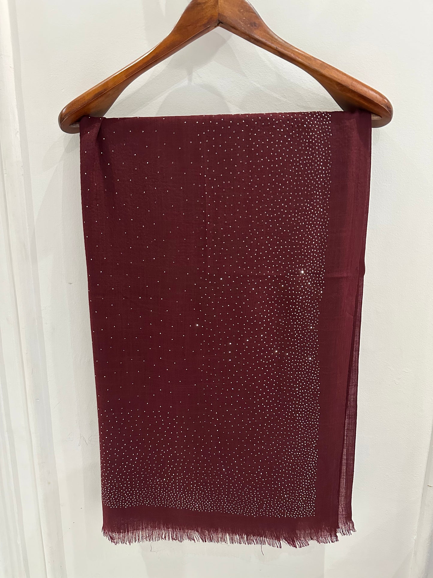Deep Maroon Stone Lawn Hijab