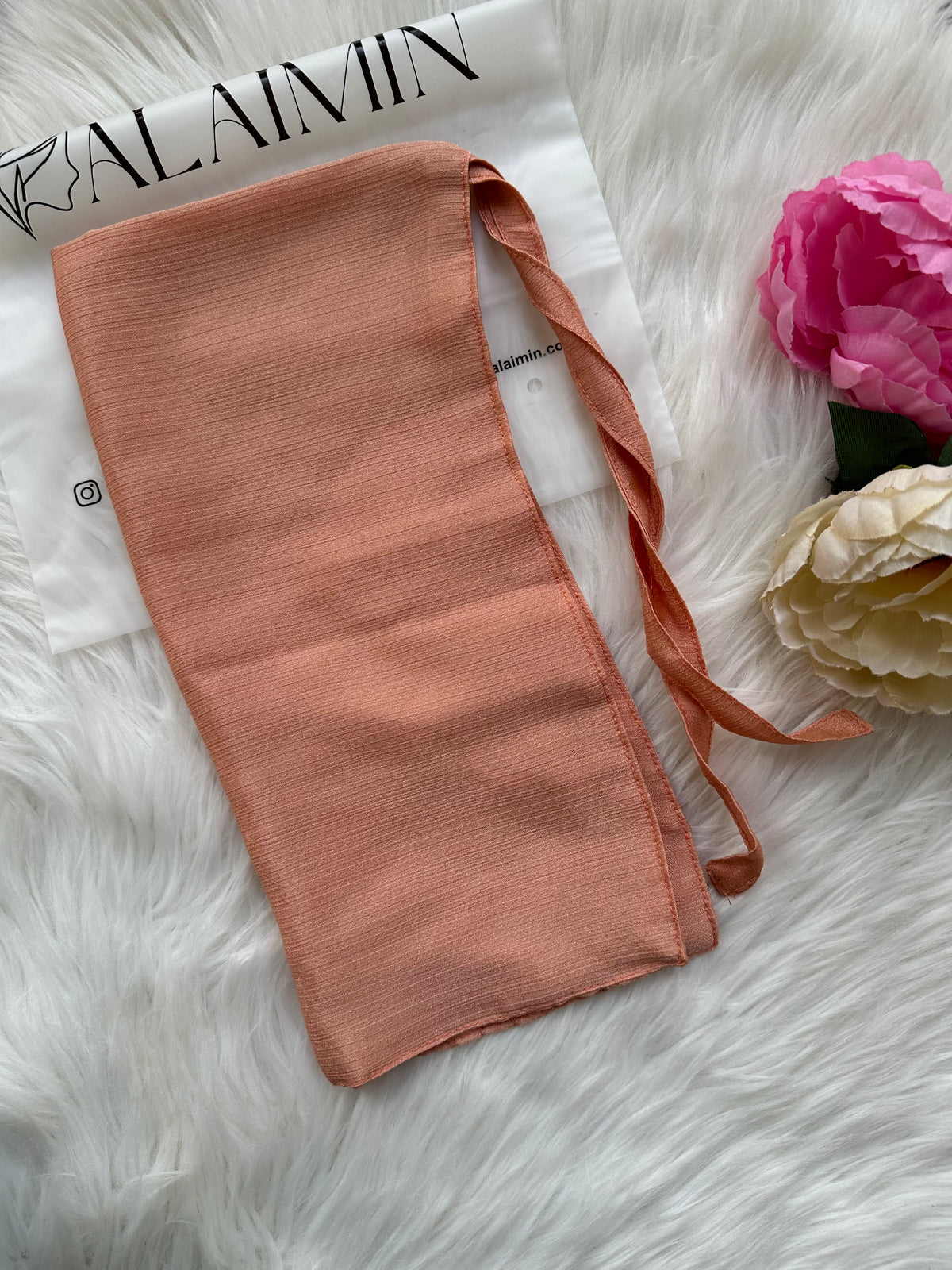 Silk Niqab | Peach