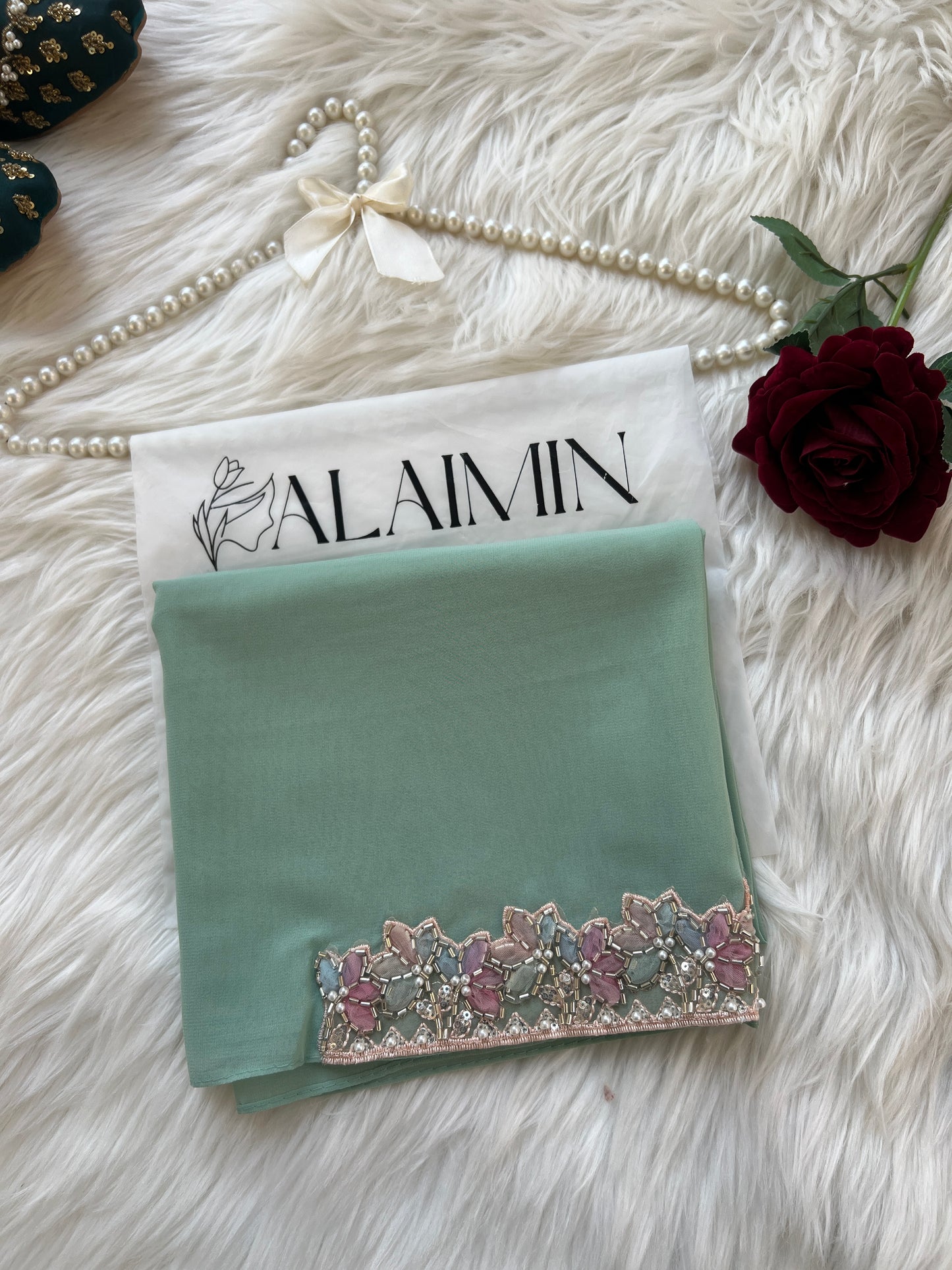 Luxury Lace-Detail Chiffon Hijab|