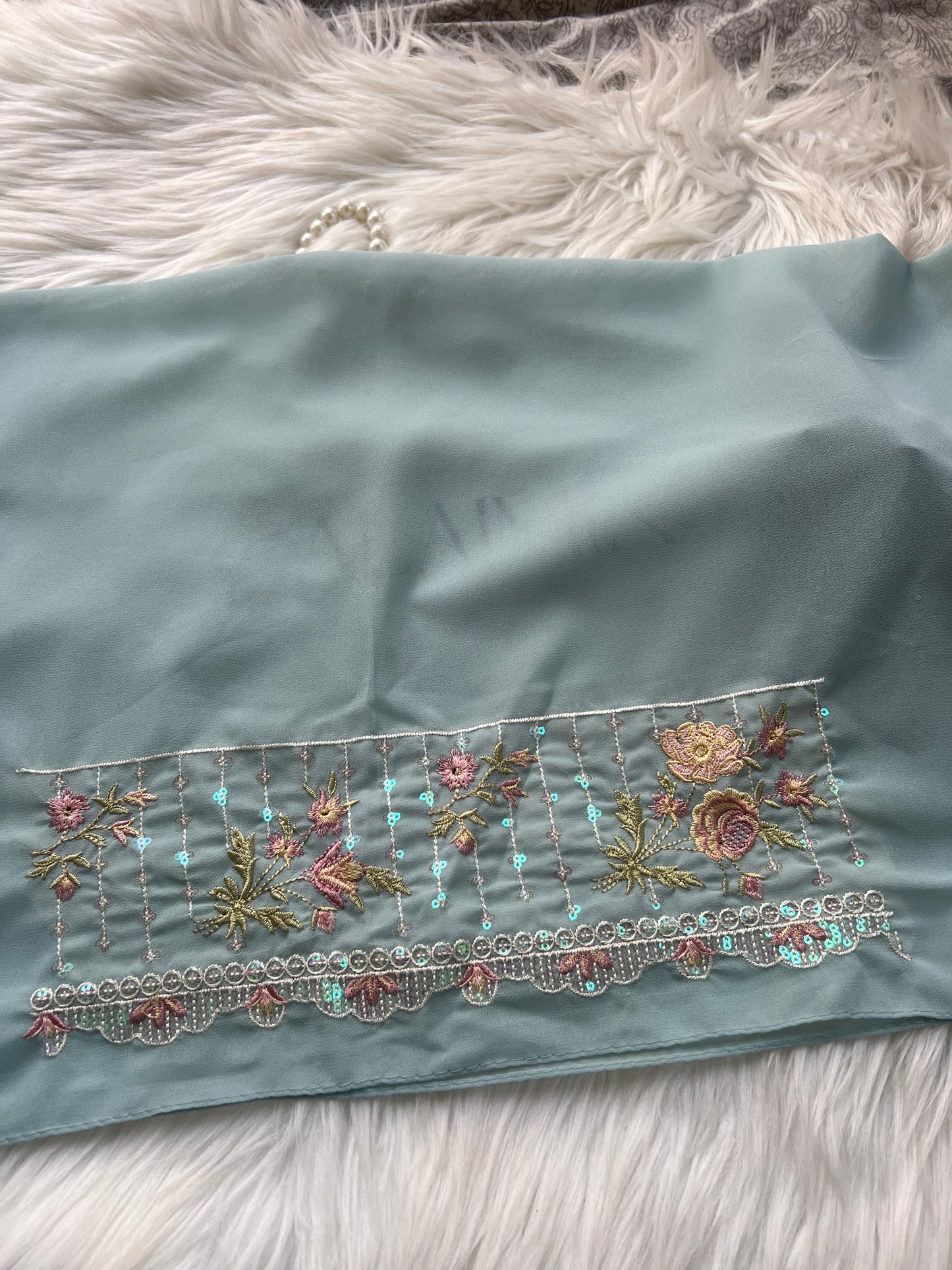 Thread Work Chiffon Hijab