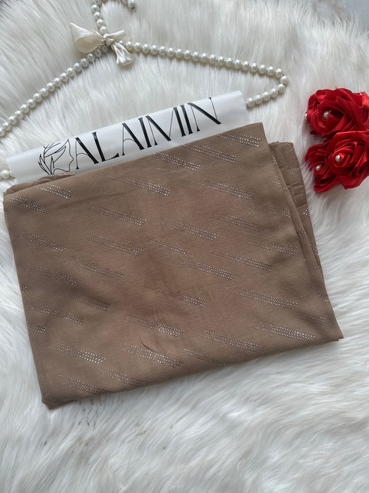 Tan Brown Sparkle Dewdrop Fancy Summer Hijab