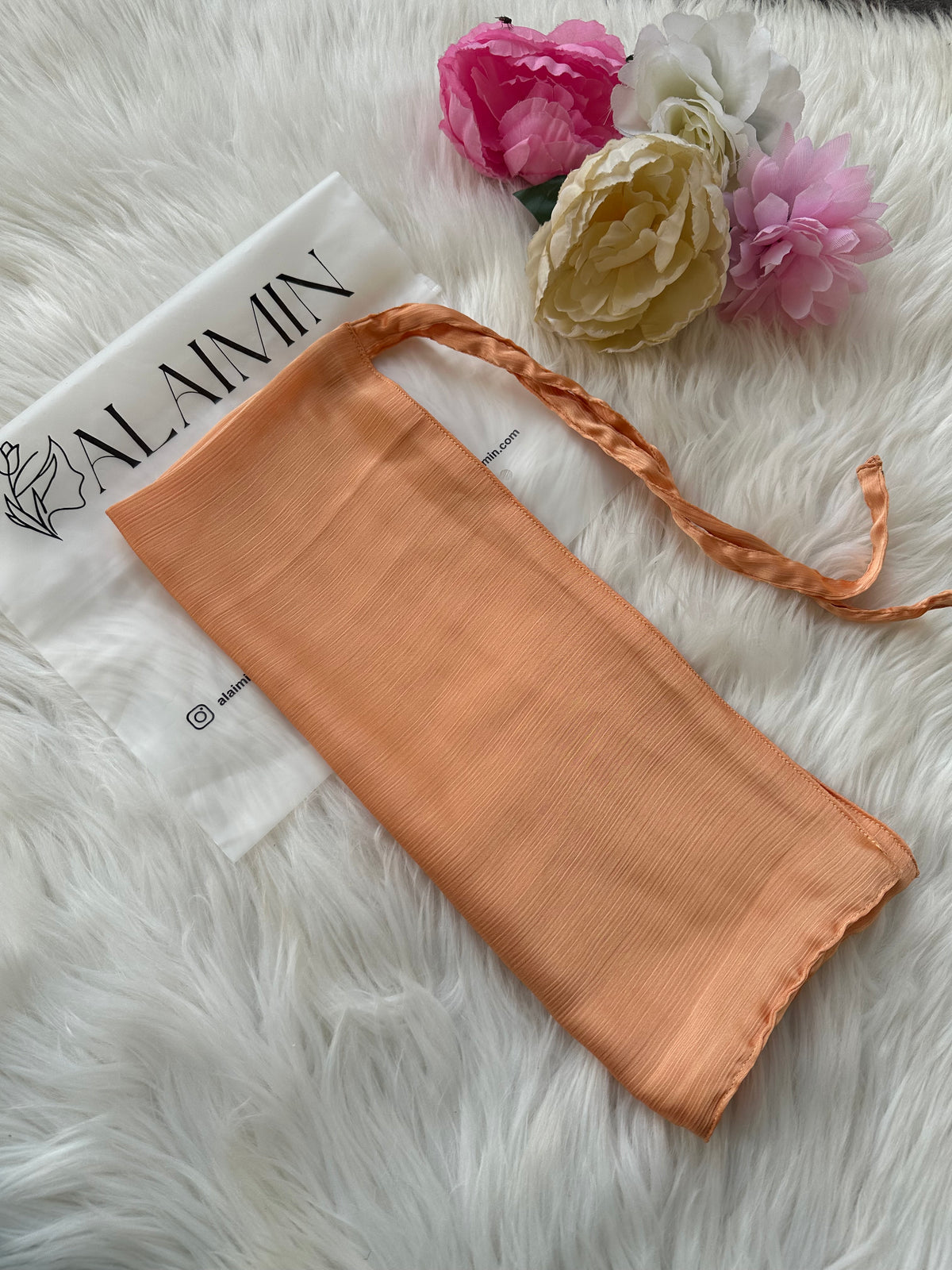 Silk Niqab | Peach Orange