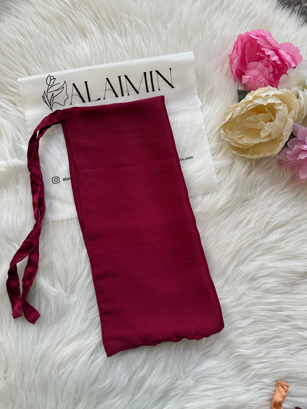 Silk Niqab | Fresh Maroon Red