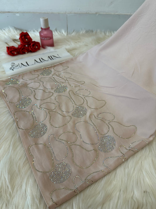 Sand Beige Blue Luxe Stone Hijab