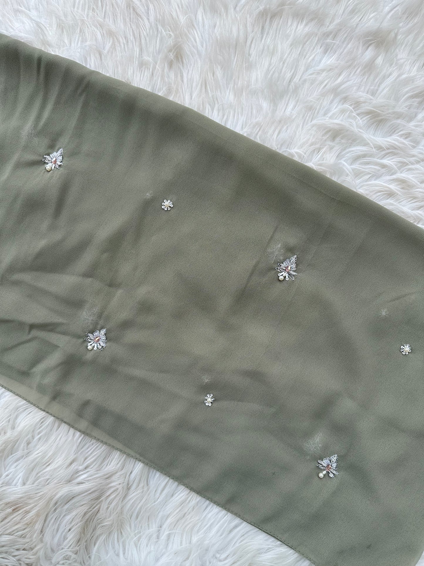 Gulbahar | Sage Green | Signature All-Over Floral Hijab