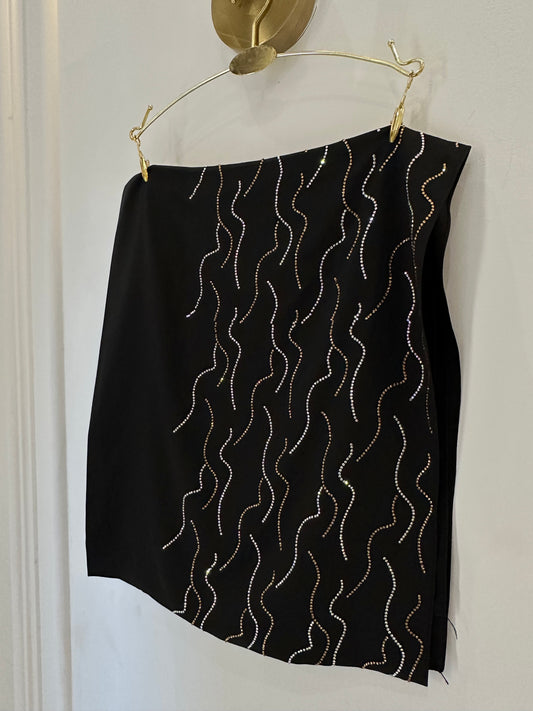 Classic Black Premium Fancy Stone Hijab