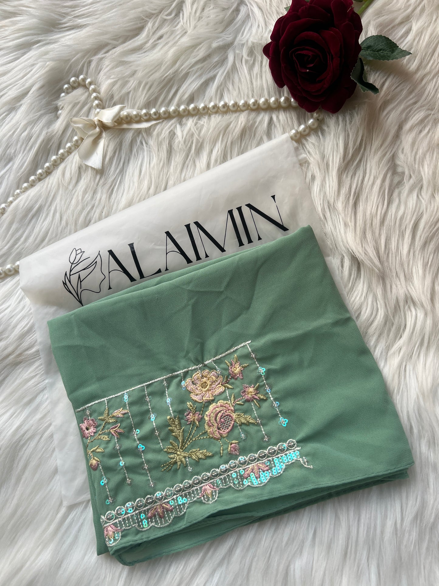 Thread Work Chiffon Hijab