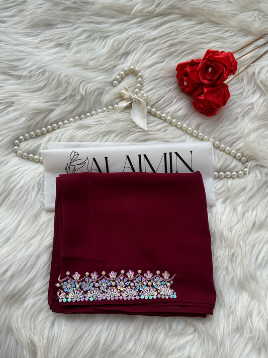 SHEHNAI | FESTIVE PARTY WEAR LUXURY HANDWORK MAROON PARTY WEAR FOR WEDDINGS & EID