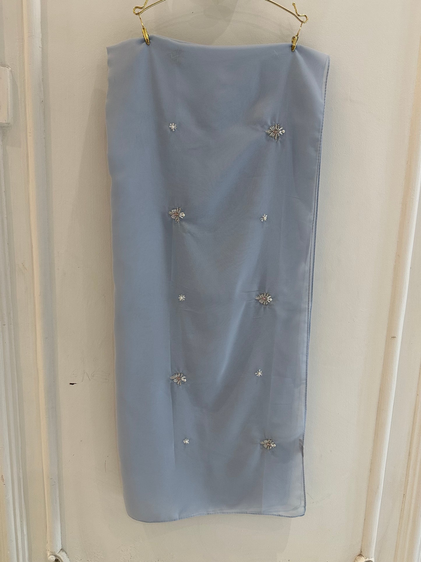 Gulbahar | Powder Blue | Signature All-Over Floral Hijab